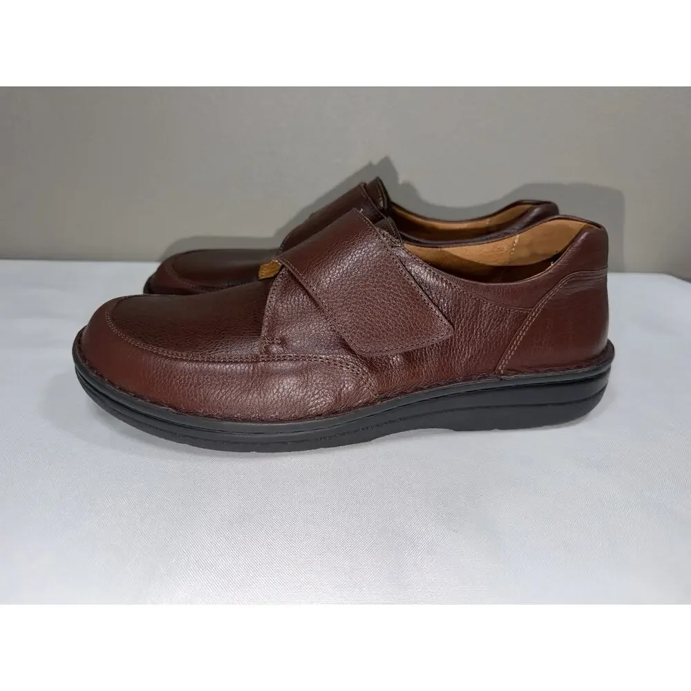 Berkemann Stretch Germany Markus Hook & Loop Brown Leather Men’s Shoes Sz UK 10